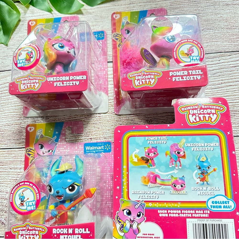 Rainbow Butterfly Unicorn Kitty Complete Set NEW - Picture 2 of 8